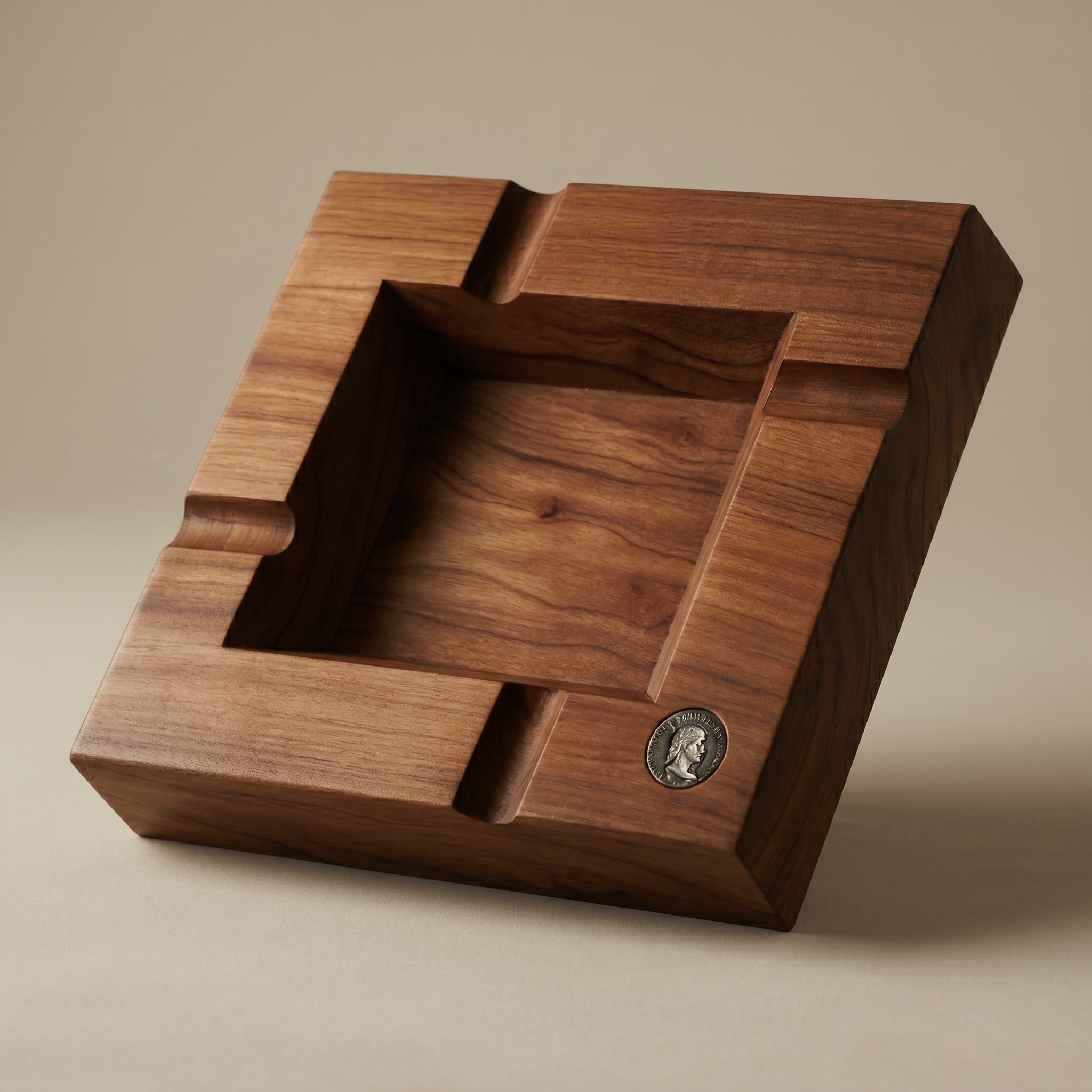 Era Opus Roman Legacy Ashtray in ancient reclaimed redwood